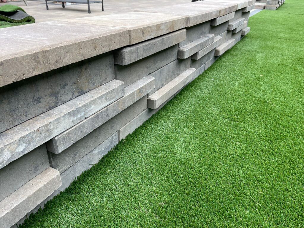 artificial turf and pavers