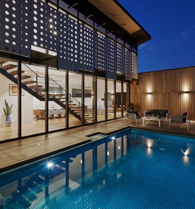 modern concrete pool decks