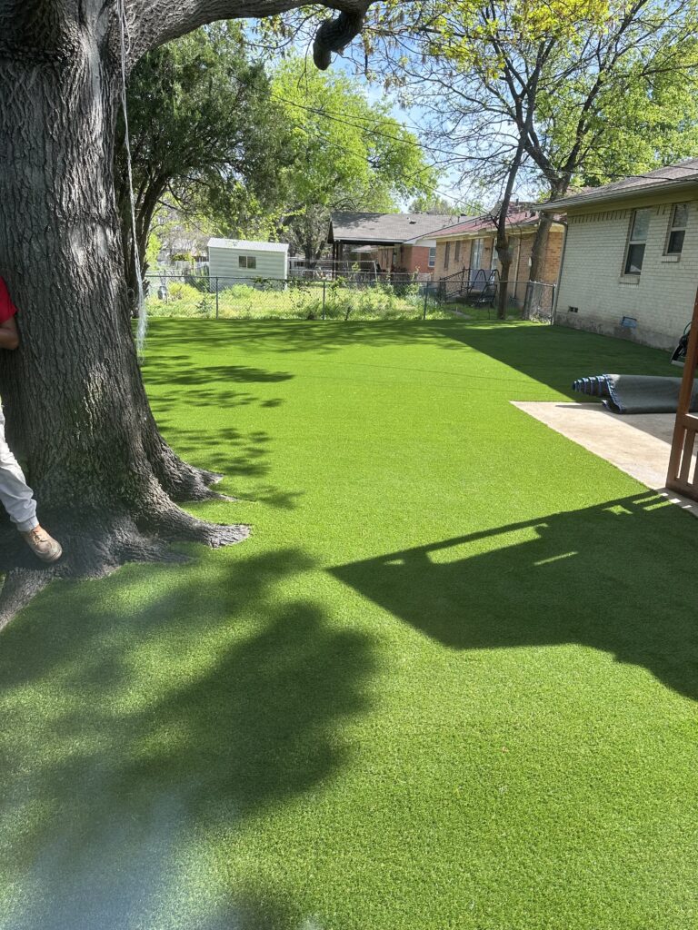 backyard turf installation