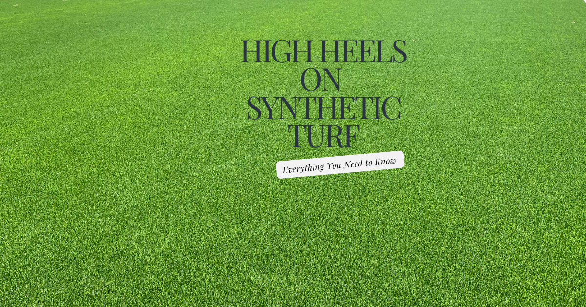 high heels synthetic turf