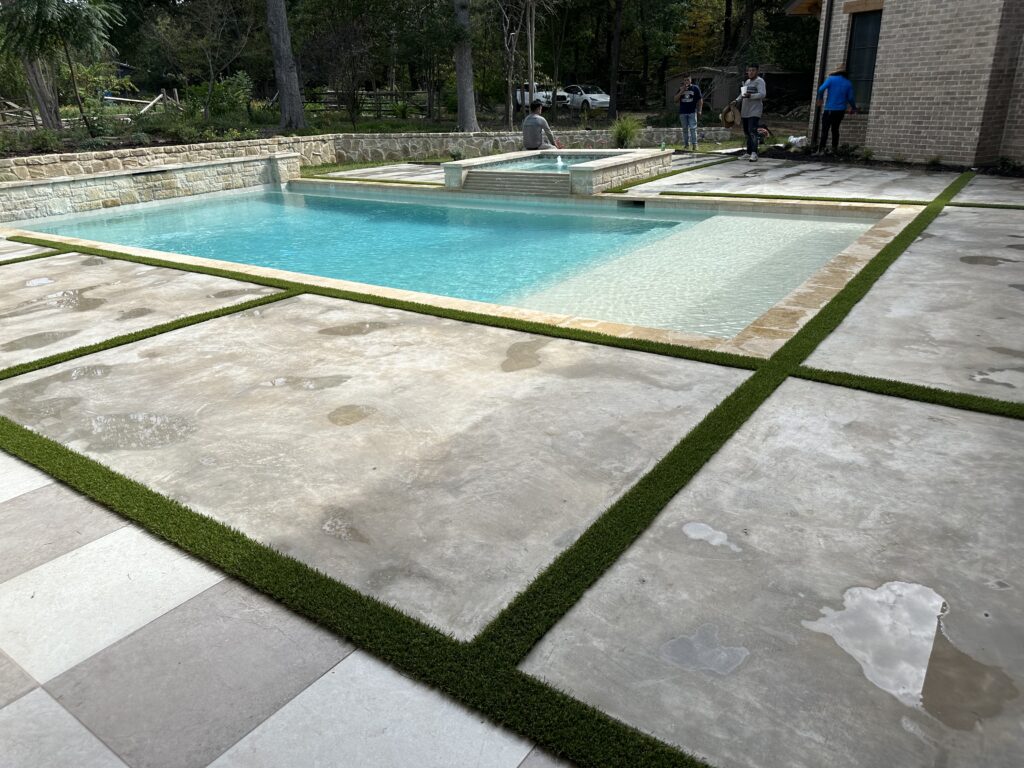 Artificial turf around pool cost
