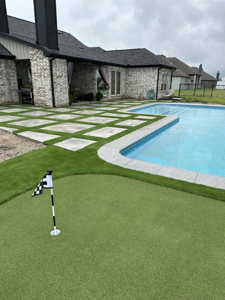 artificial grass pool deck