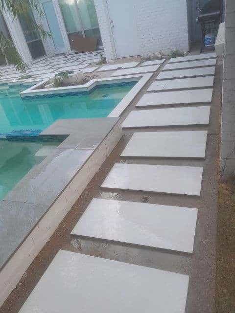Evening pool lighting