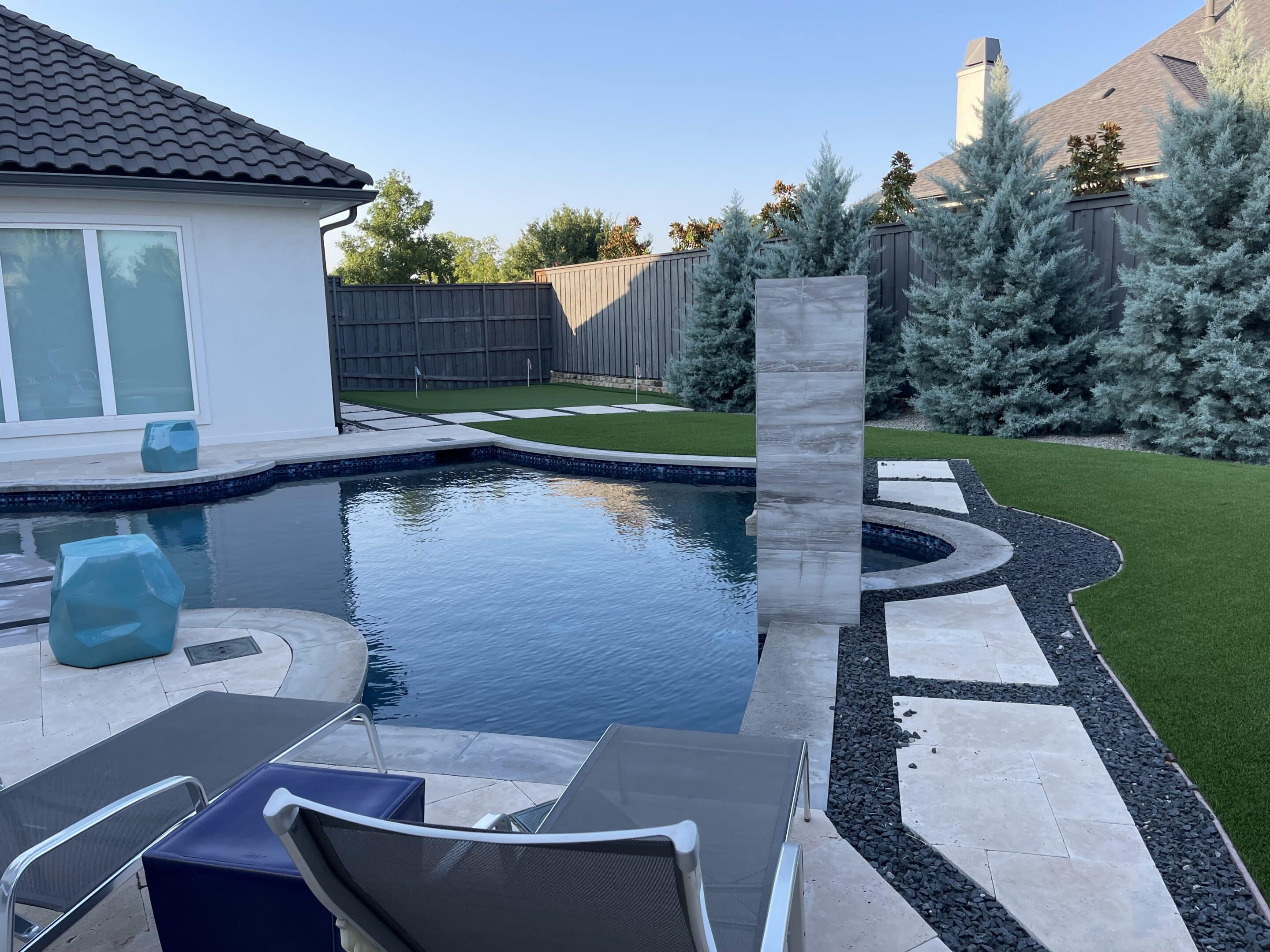 Estate backyard with pool and outdoor living